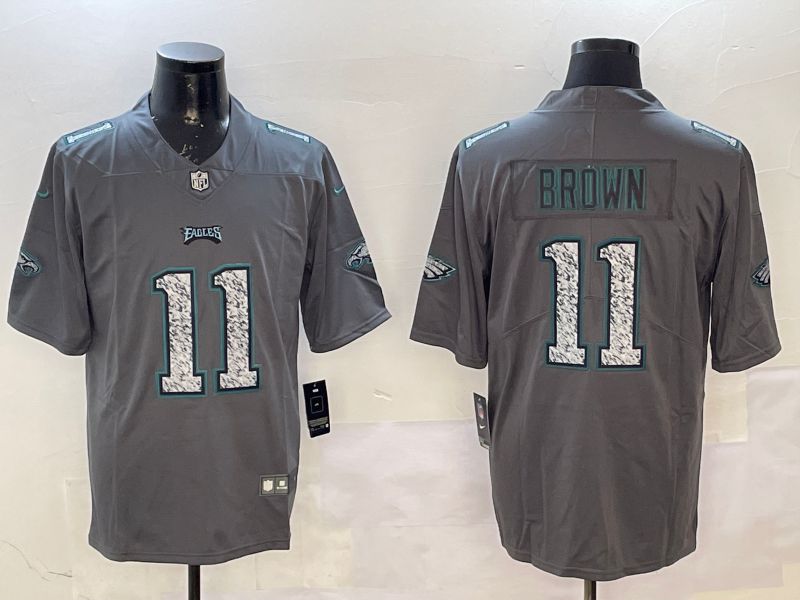 Men Philadelphia Eagles #11 Brown Grey 2025 Nike Vapor Limited NFL Jersey style 1->philadelphia eagles->NFL Jersey